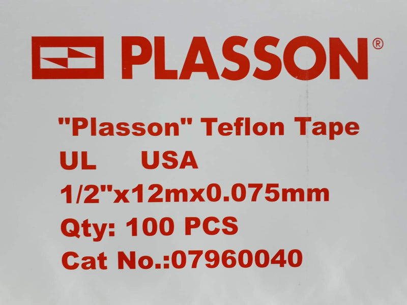 סרט טפלון לאיטום אביזרי השקיה וחיבורים לצנרת - 10 גלילים PLASSON TEFLON TAPE